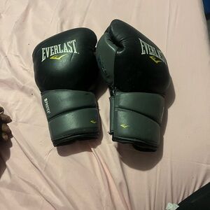 Everlast Black and Yellow Training Boxing Gloves